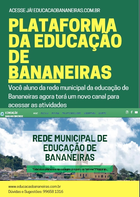 Secretaria de Educação de Bananeiras cria plataforma para dar continuidade as atividades escolares