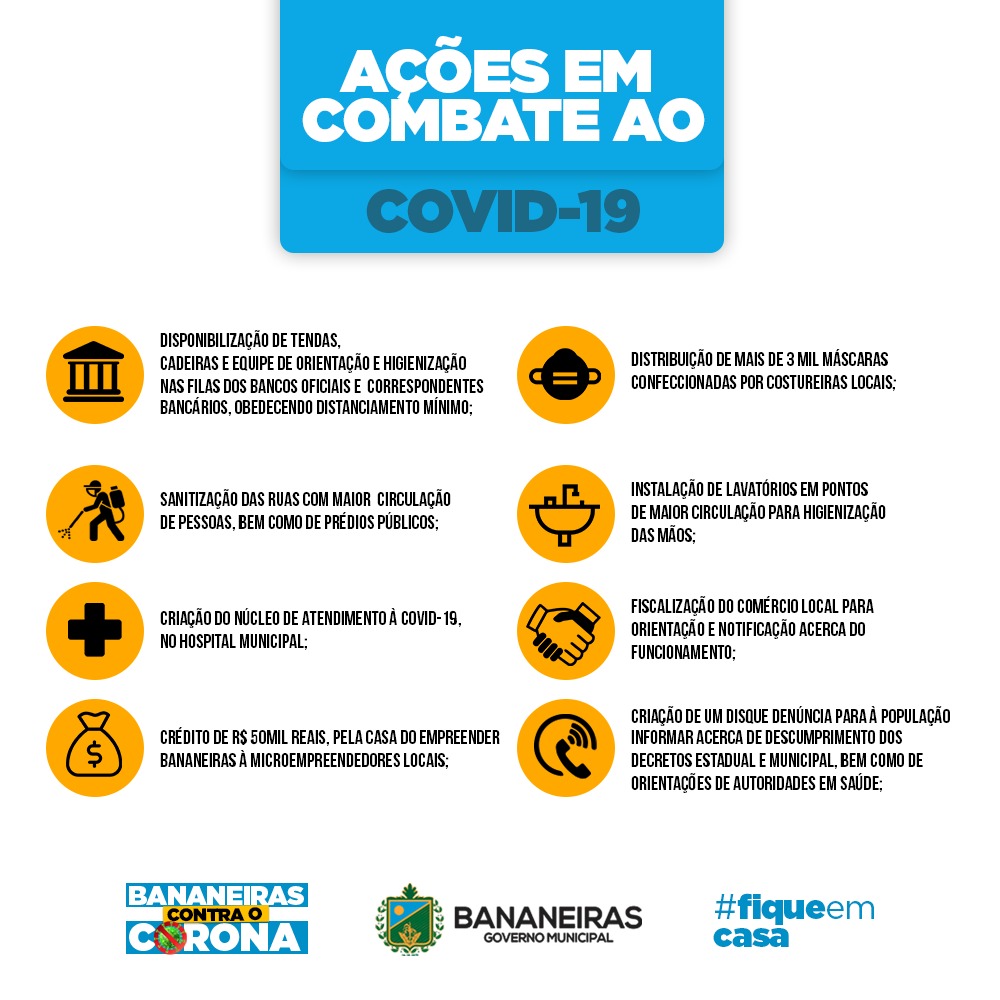 Confira as ações realizadas pela Prefeitura de Bananeiras no combate a pandemia do novo coronavírus