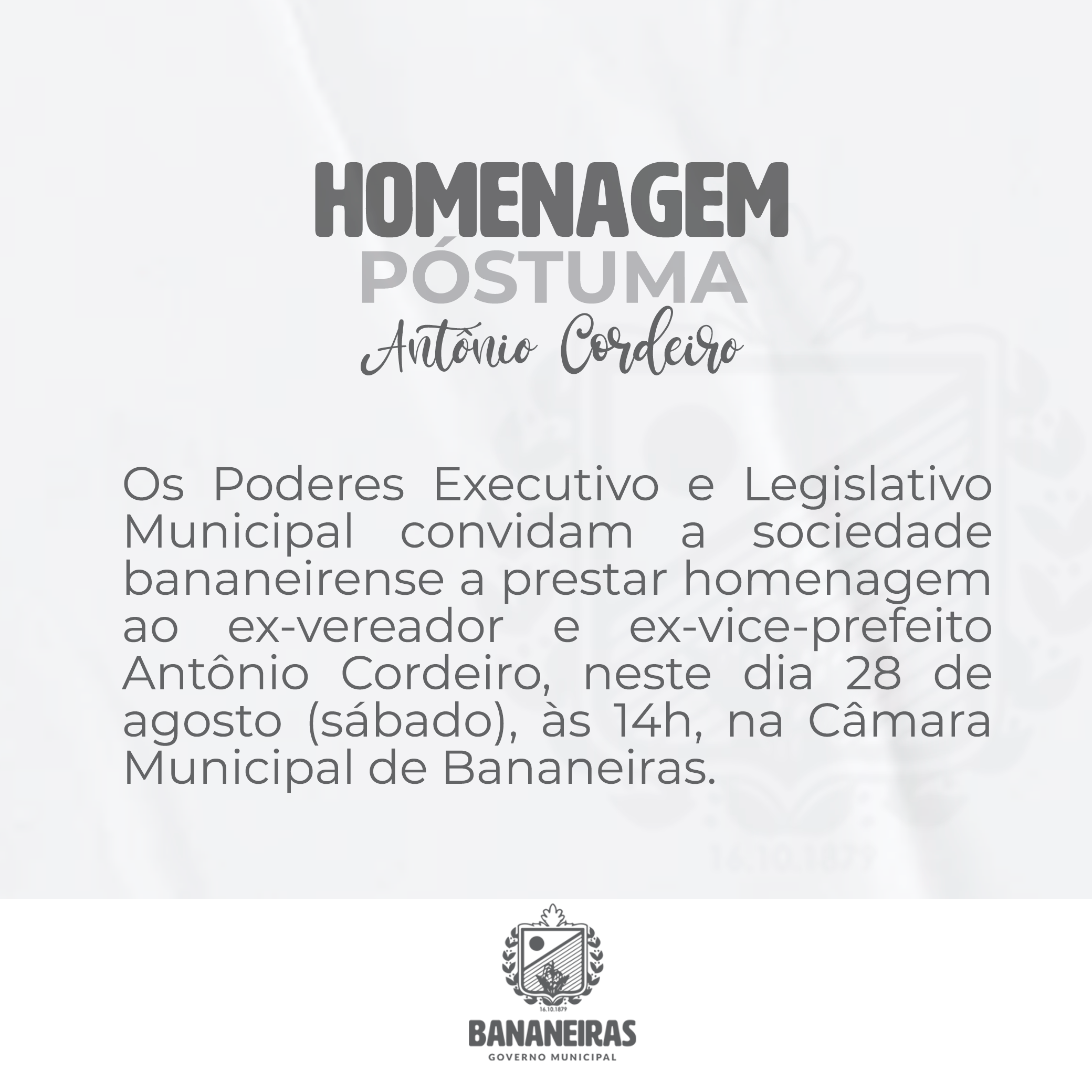 Prefeitura Municipal e Casa Odon Bezerra realizarão uma homenagem póstuma ao Sr. Antônio Cordeiro de Melo