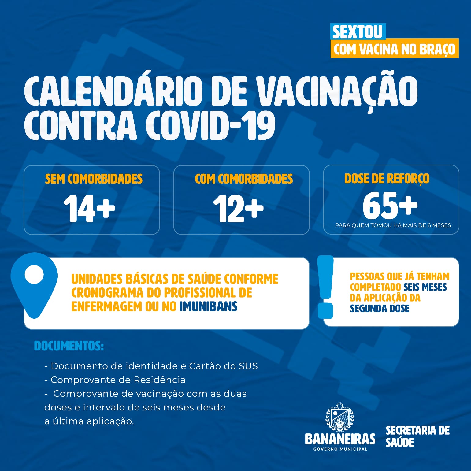 Divulgado novo cronograma de vacinação contra COVID, em todo município de Bananeiras