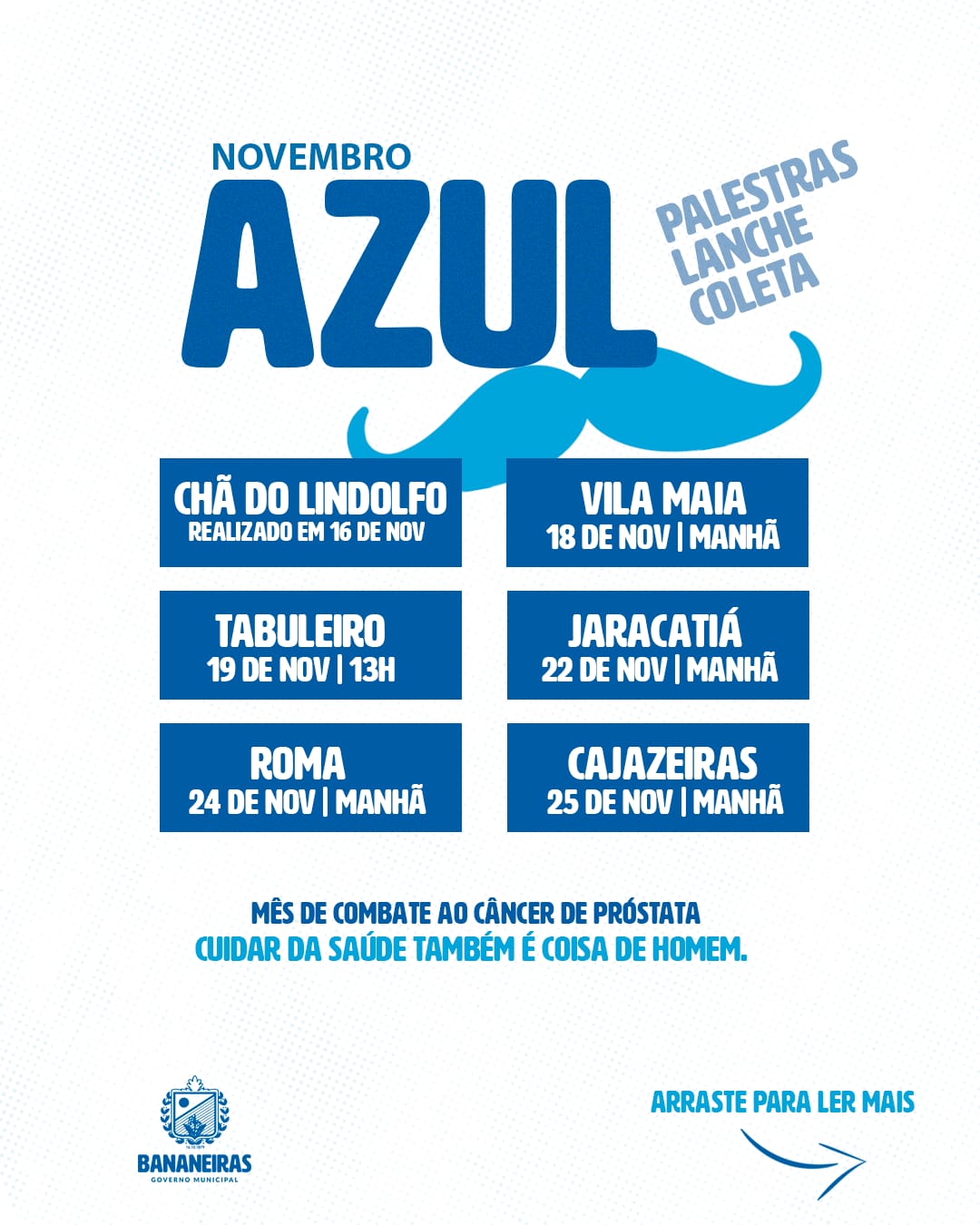 Iniciada a programação das palestras em alusão ao Novembro Azul nas unidades de saúde do município