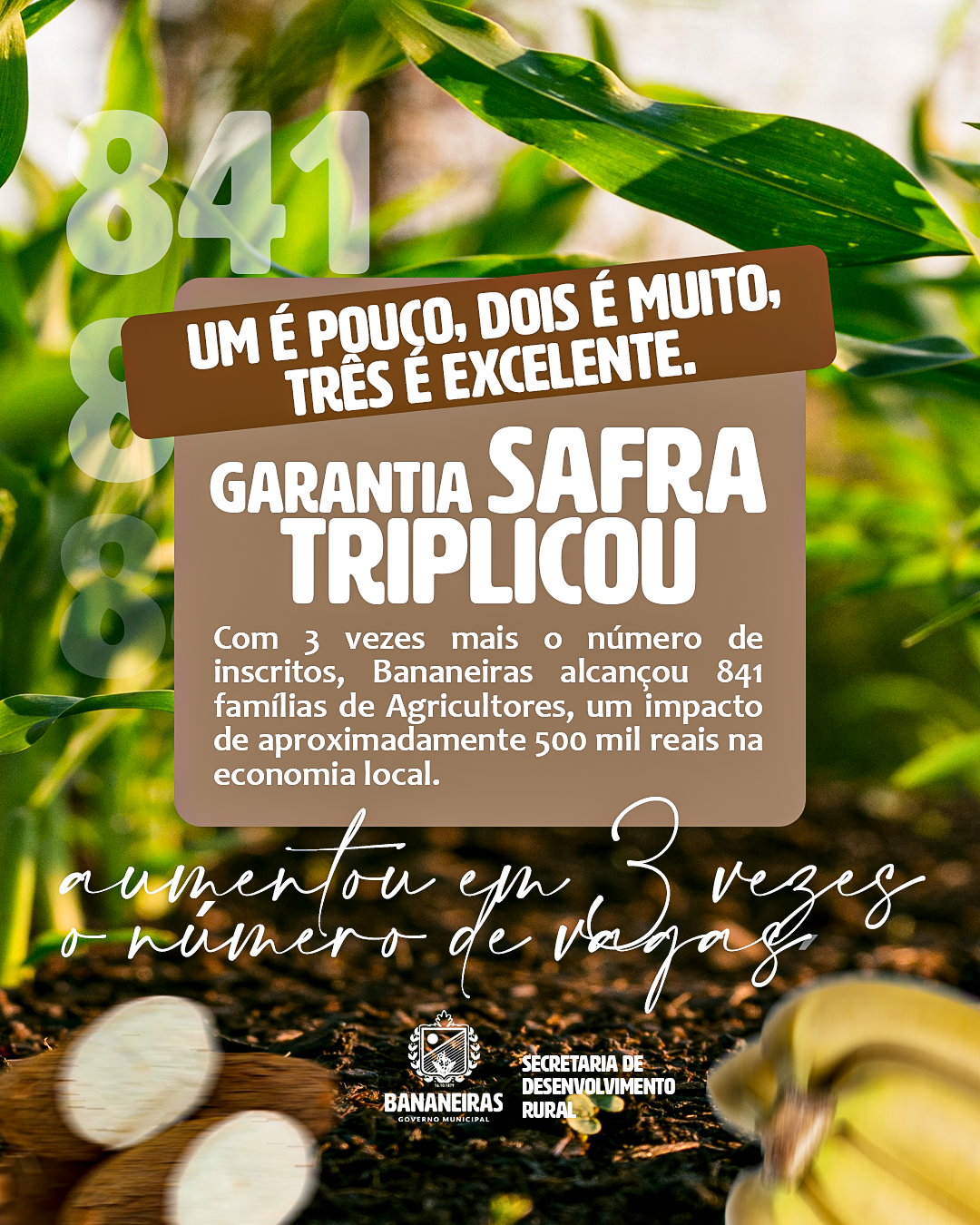 Agricultura familiar em Bananeiras ganha reforço com 570 vagas no Garantia Safra