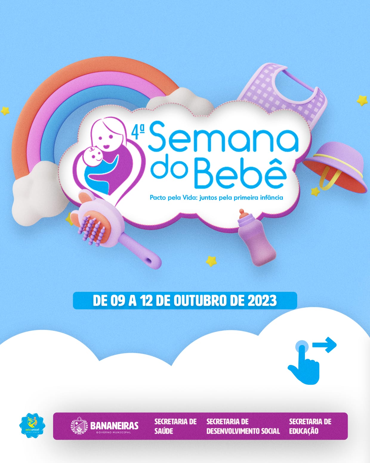 Prefeitura de Bananeiras, em parceria com o UNICEF realizará a 4ª Semana do Bebê