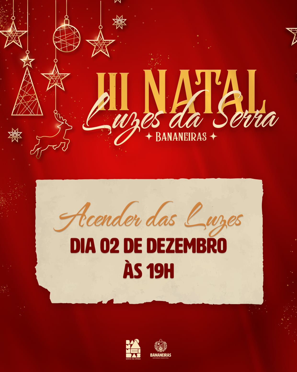 3ª Edição do Natal Luzes da Serra terá acender das luzes no dia 02 de dezembro